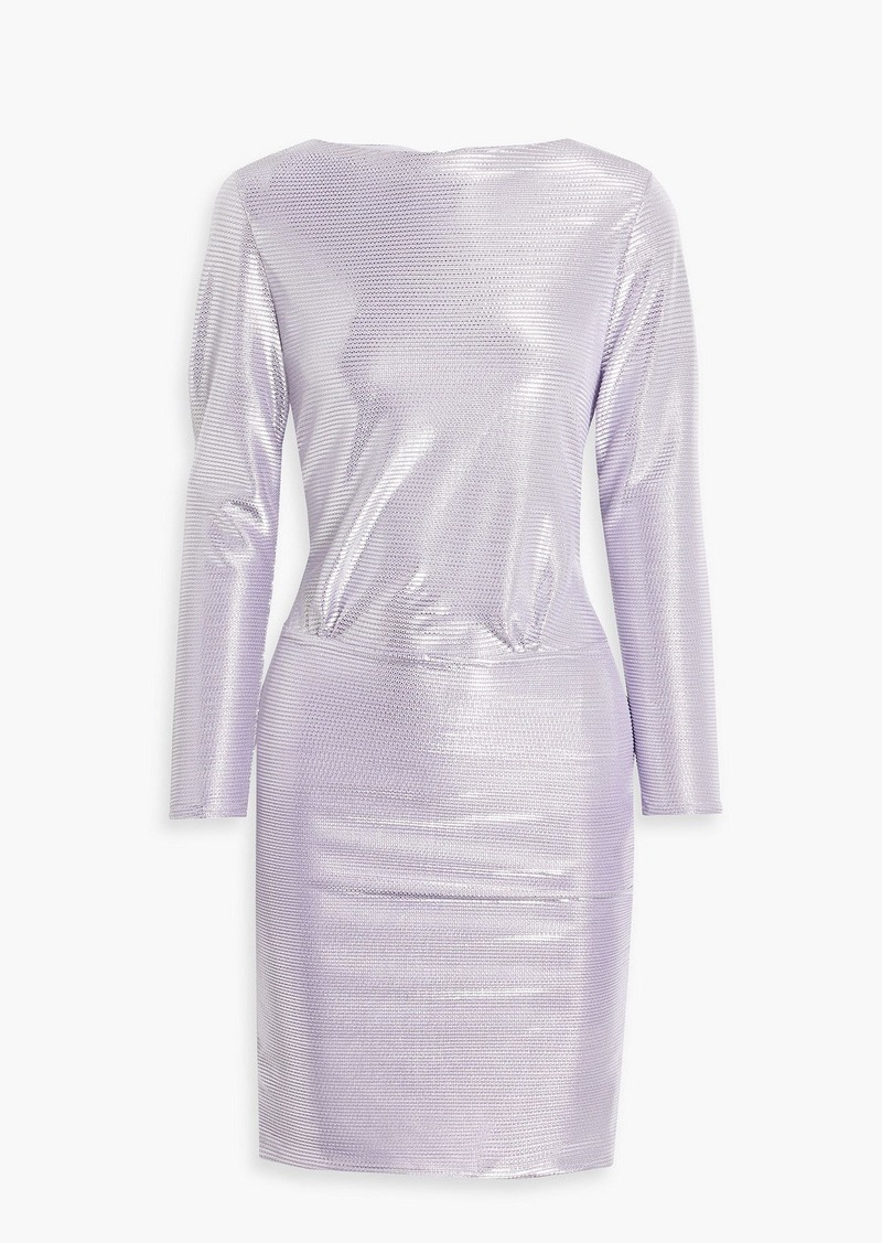 Maje - Metallic printed ribbed jersey mini dress - Purple - FR 34