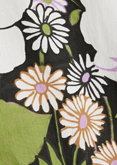 Maje - Ruffled floral-print cotton-poplin mini dress - Green - FR 40
