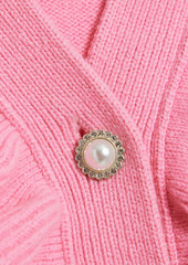 Maje - Ruffled wool-blend cardigan - Pink - 2