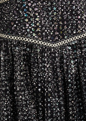 Maje - Sequined printed chiffon mini dress - Black - FR 40