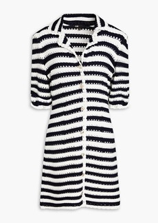 Maje - Striped crochet mini dress - Blue - FR 36
