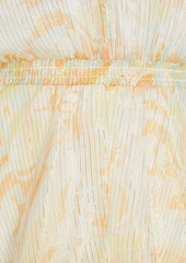 Maje - Tiered printed silk-blend organza midi dress - Yellow - FR 40