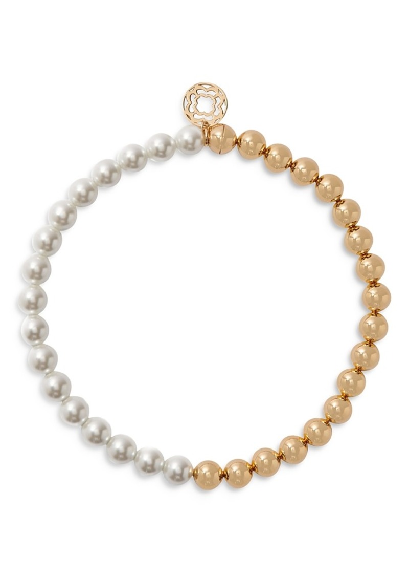 Maje Ball & Pearlescent Bead Choker Necklace, 14