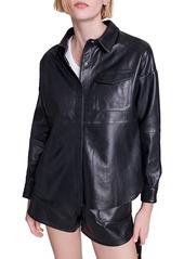 Maje Cameo Leather Shirt