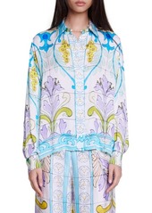 maje Cezaique Tile Print Button-Up Shirt