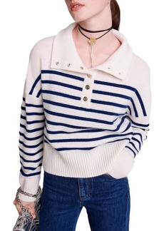 Maje Collared Striped Sweater