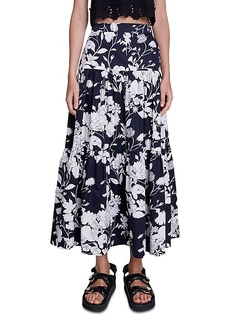 Maje Floral Cotton Maxi Skirt