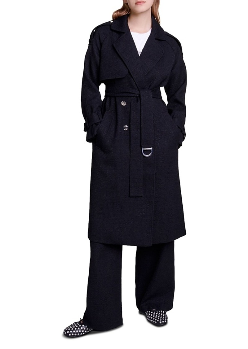 Maje Gedaille Tweed Trench Coat
