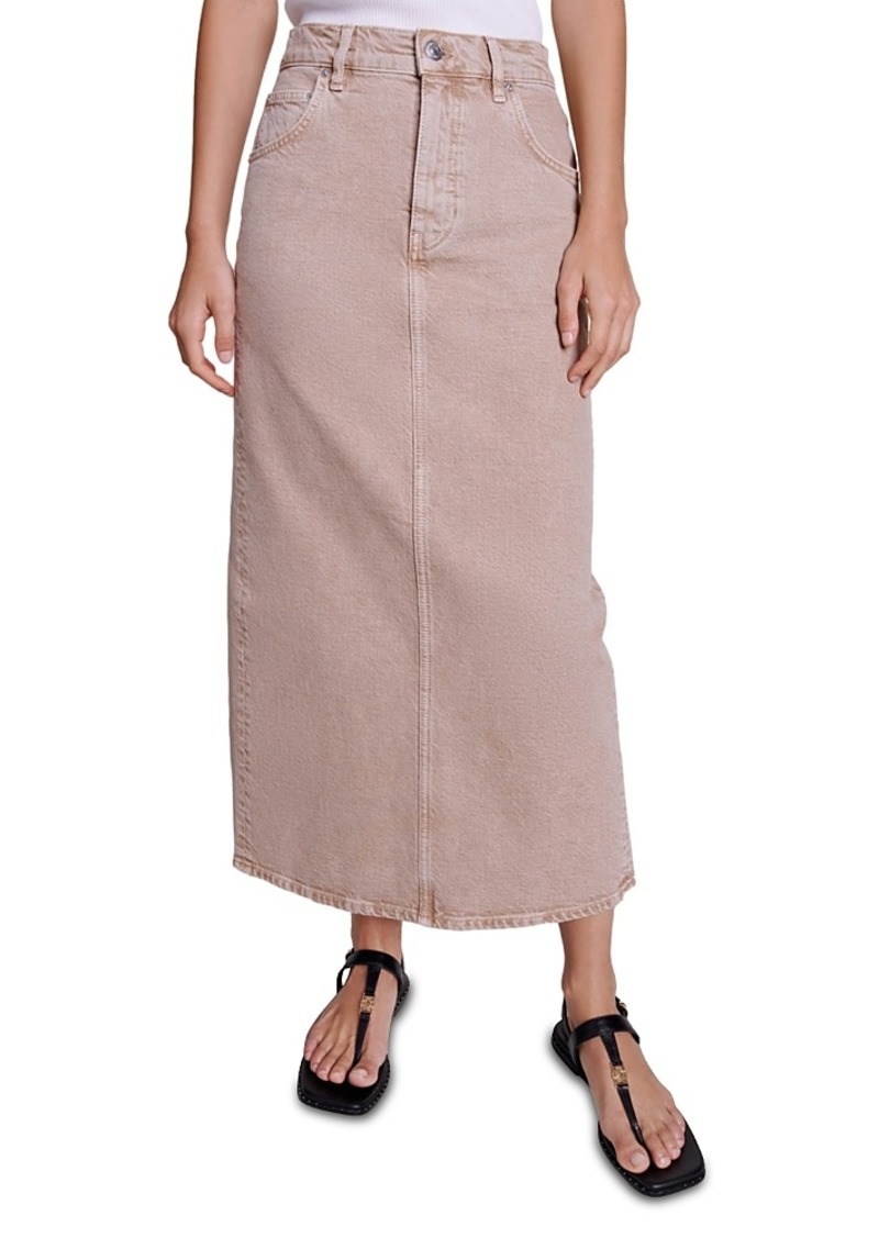 Maje Jextran Denim Maxi Skirt