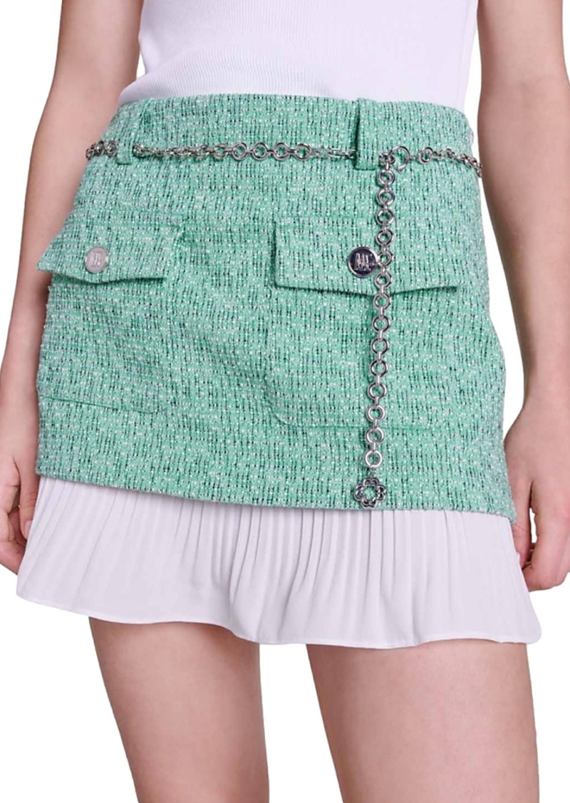Maje Jinny Layered Look Mini Skirt