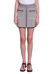 maje Josalia Button Front Knit Miniskirt