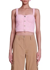 maje Laradis Tweed Crop Bustier Top