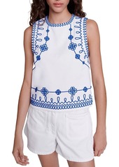 Maje Lhodes Embroidered Top