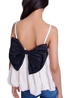 Maje Louma Sleeveless Bow Top