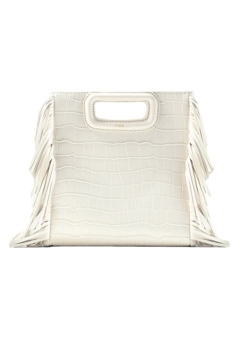 Maje M Fringe Leather Crossbody Bag