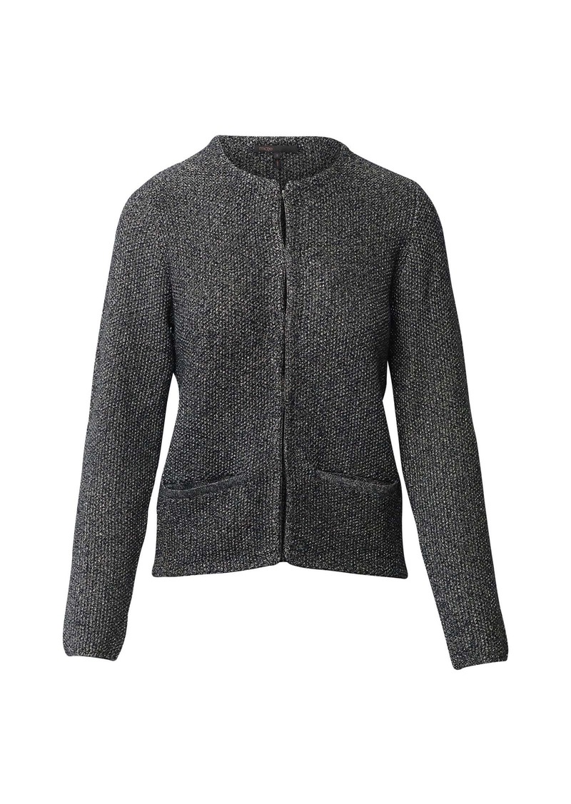 Maje Open Front Jacket in Silver Tweed