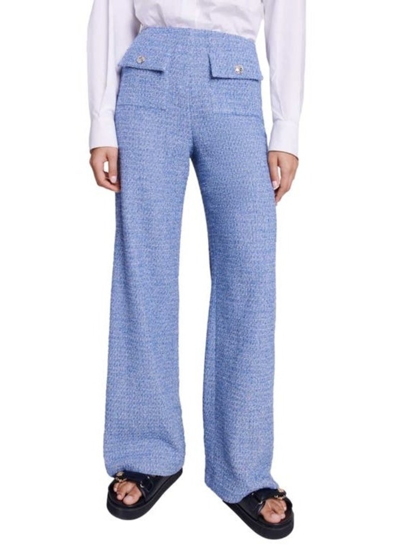 maje Pablito Cotton Blend Tweed Pants