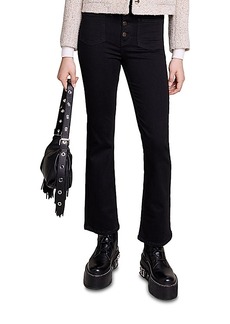 Maje Passion Button Fly Flare Jeans in Black