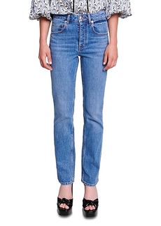 Maje Penelope Mid Rise Jeans in Blue