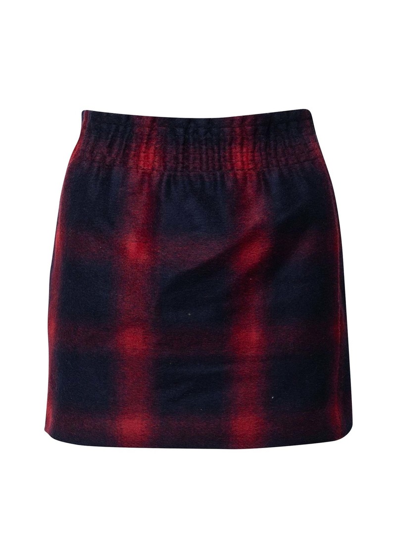 Maje Plaid Mini Skirt in Multicolor Wool