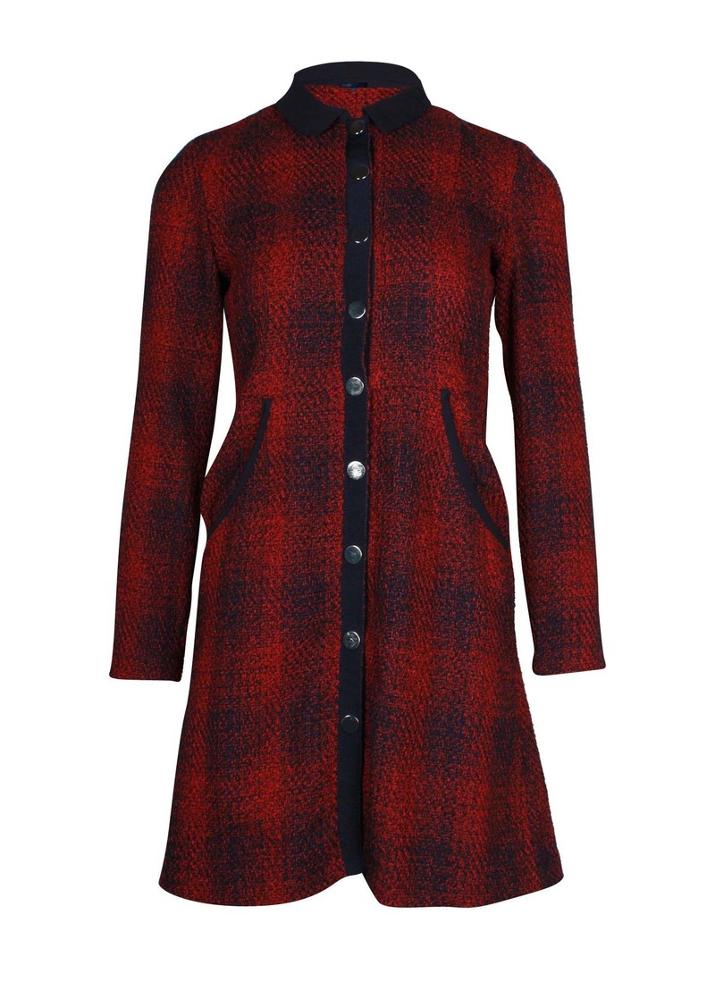 Maje Plaid Shirt Dress in Red Polyester