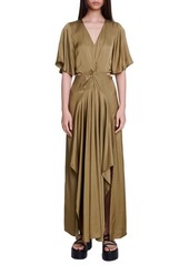 maje Renilina Satin Maxi Dress