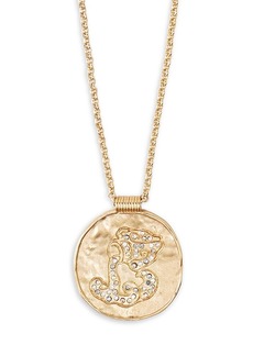 Maje Rhinestone Zodiac Pendant Necklace in Gold Tone, 26.5-29.5