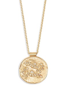 Maje Rhinestone Zodiac Pendant Necklace in Gold Tone, 26.5-29.5