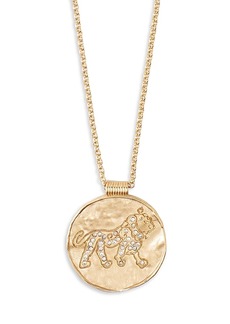 Maje Rhinestone Zodiac Pendant Necklace in Gold Tone, 26.5-29.5