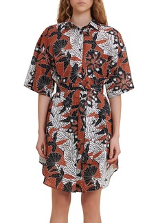 maje Rodima Floral Print Shirtdress in Ethnic Terracotta at Nordstrom