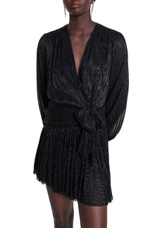 Maje Runnylia Pleated Wrap Dress