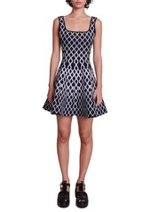 maje Russel Abstract Print Sleeveless Minidress