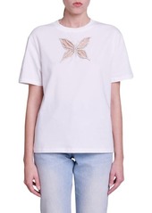 maje Tillon Crystal Butterfly Cutout T-Shirt