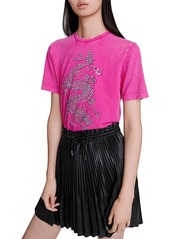 Maje Tragon Rhinestone Graphic Tee