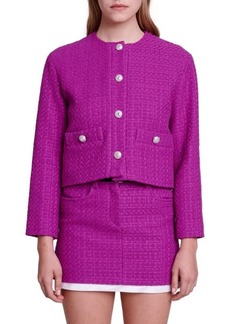 maje Vienna Tweed Crop Blazer