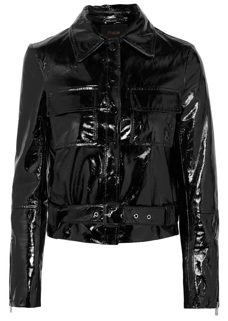 maje patent leather jacket