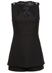 Maje Woman Irisa Button-embellished Layered Twill Playsuit Black