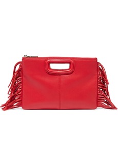 Maje Woman M Duo Fringed Leather Clutch Red