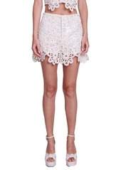 maje Zimette Sequin Cotton Guipure Lace Shorts