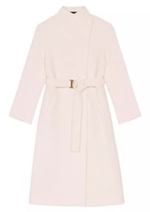Maje Mid-Length Coat With Tie Fastening