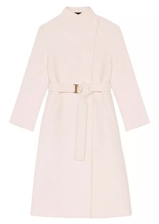 Maje Mid-Length Coat With Tie Fastening