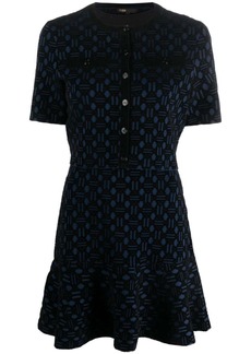Maje 2-in-1 monogram-pattern dress