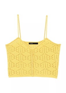 Maje Openwork Cropped Top