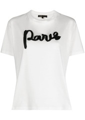 Maje Paris-appliqué cotton T-shirt