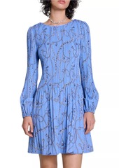 Maje Patterned Pleated Dress