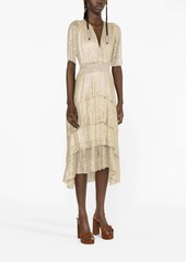 Maje ruffled lamé dress