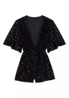 Maje Sequined Velvet Playsuit