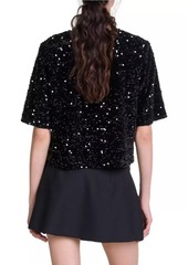 Maje Sequinned Velvet Top