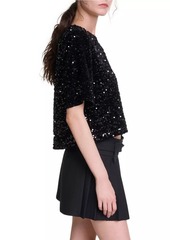 Maje Sequinned Velvet Top