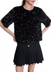 Maje Sequinned Velvet Top